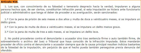 denuncia falsa